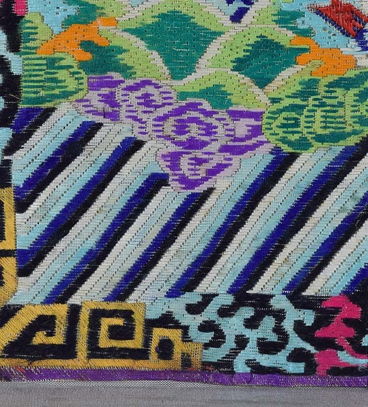 19c Chinese textile 5th RANK BADGE mandarin square - 5