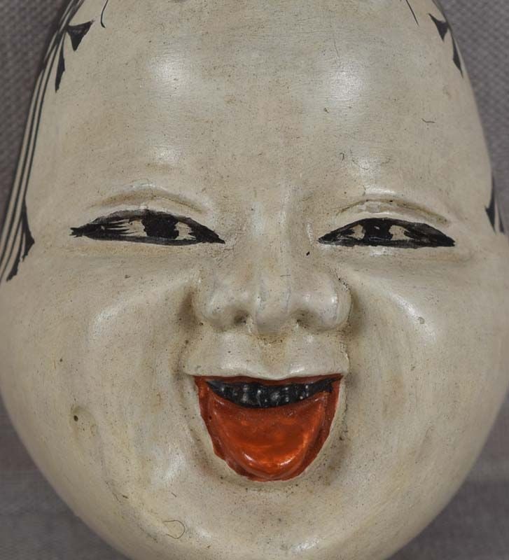 19c mask netsuke OTO (OKAME) by SANYU - 5