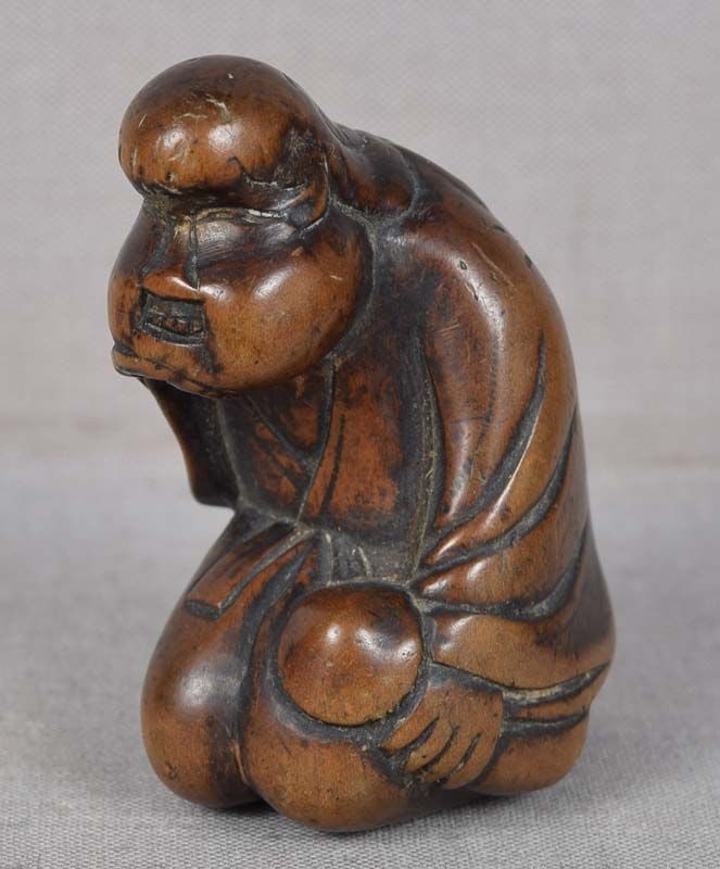 19c shunga netsuke OKAME & mushroom (1 of 6)