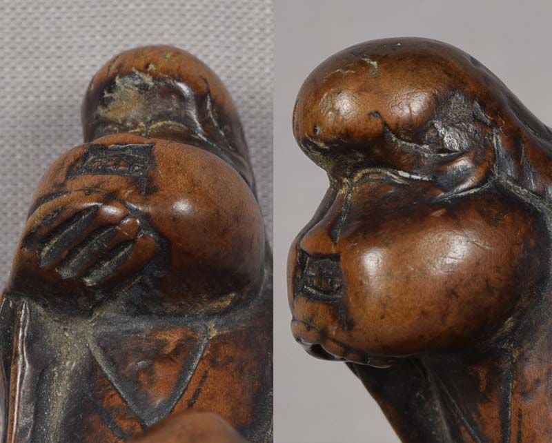 19c shunga netsuke OKAME & mushroom - 6