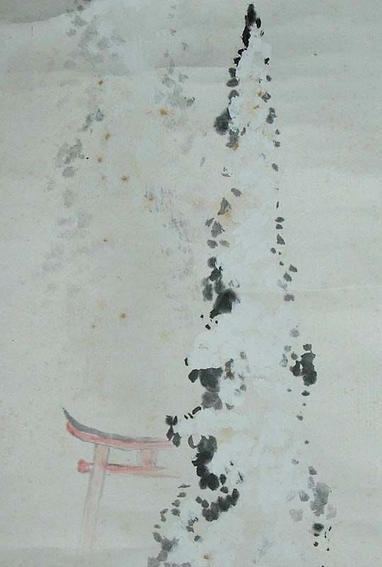 1910s Japanese painting TORII in snow by IMURA HOGAI - 5