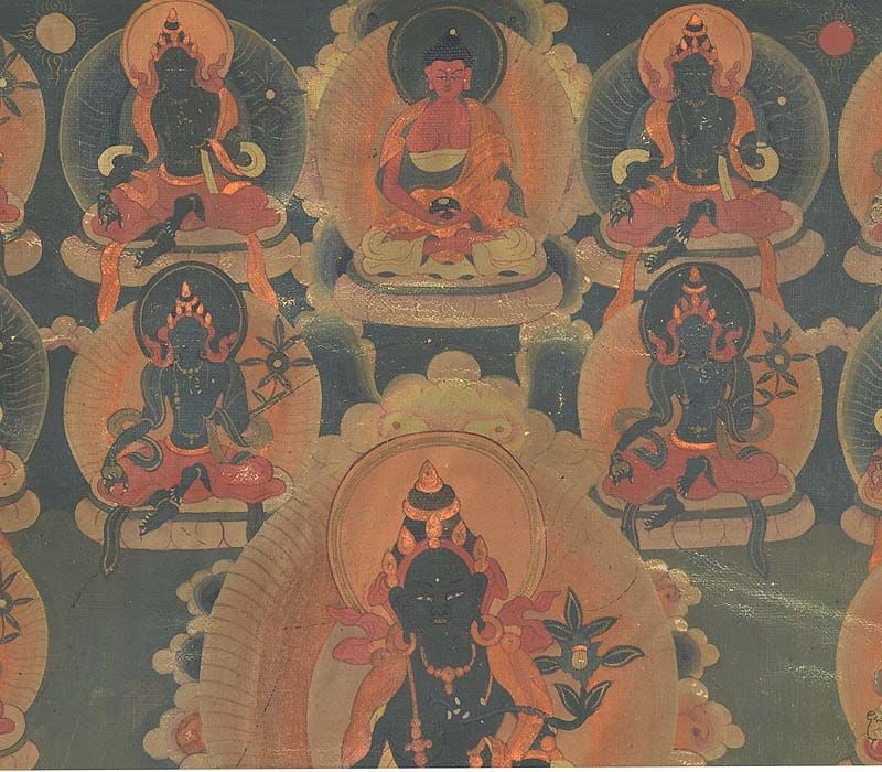 18c Tibetan thangka 21 FORMS OF GREEN TARA - 3