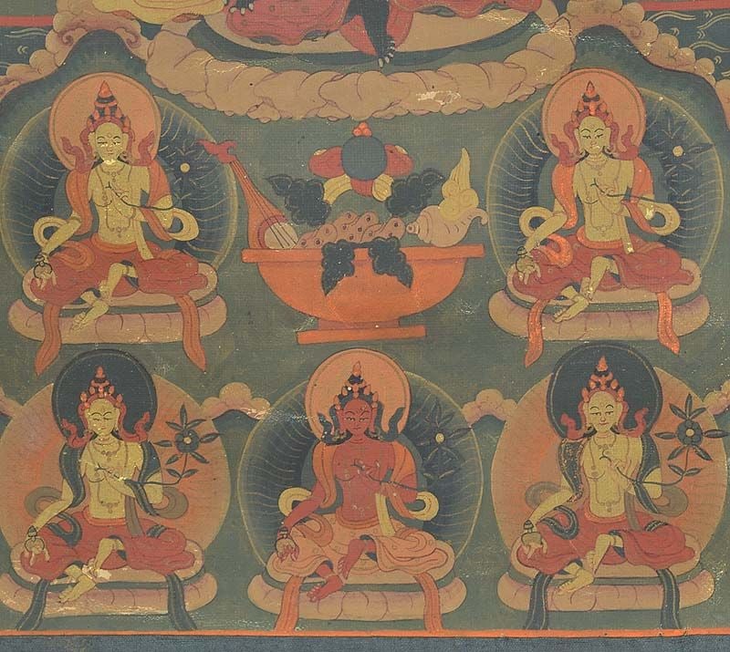 18c Tibetan thangka 21 FORMS OF GREEN TARA - 5