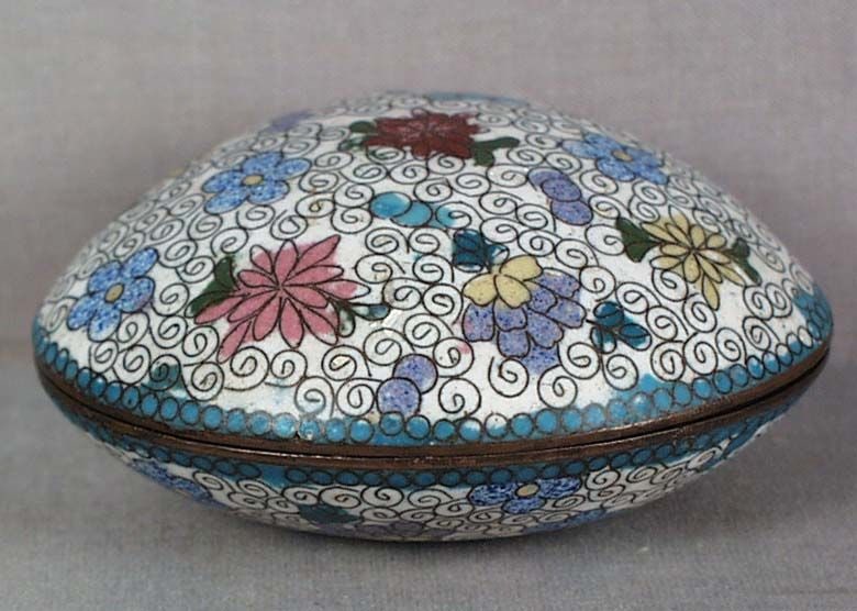 19c Japanese CLOISONNE tea ceremony KOGO clam shell - 2