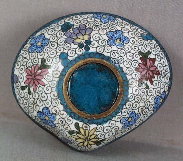 19c Japanese CLOISONNE tea ceremony KOGO clam shell - 3