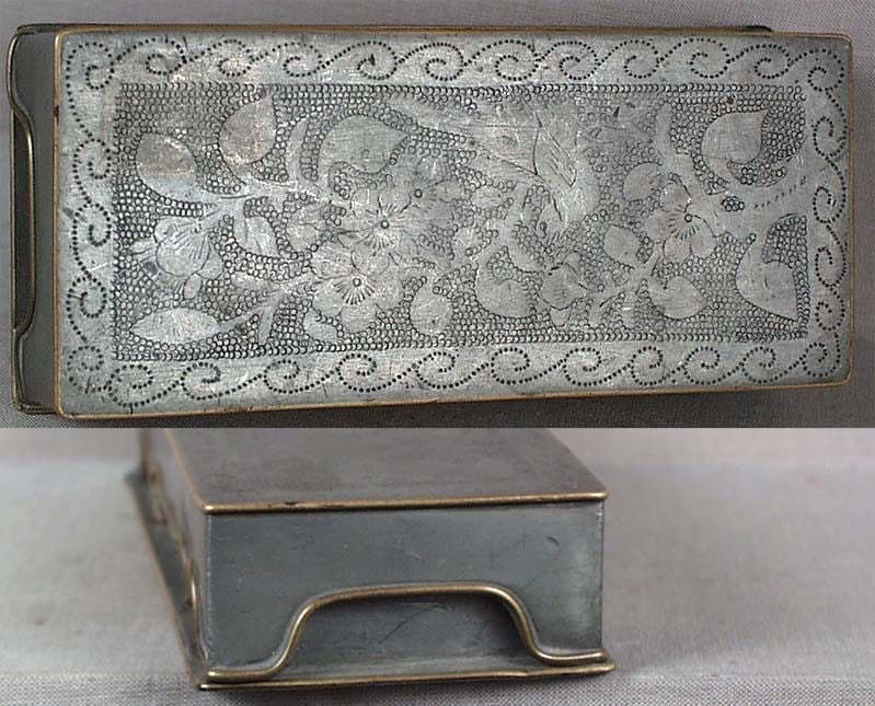 19c Chinese scholar pewter BOX by HUANG YOU - 2