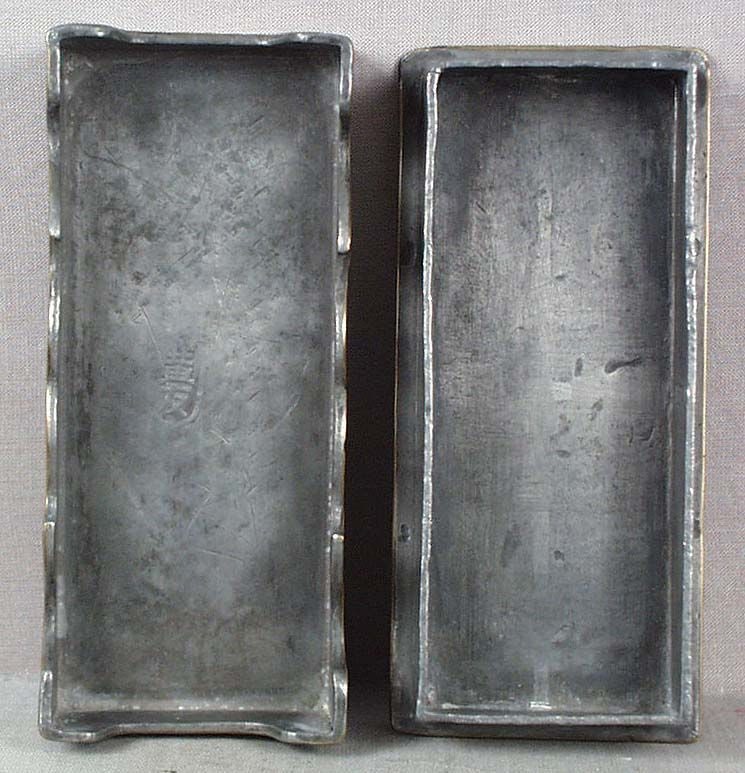 19c Chinese scholar pewter BOX by HUANG YOU - 4