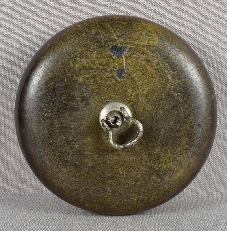 19c Japanese bronze & buffalo horn netsuke DRAGON & Precious Gem - 5