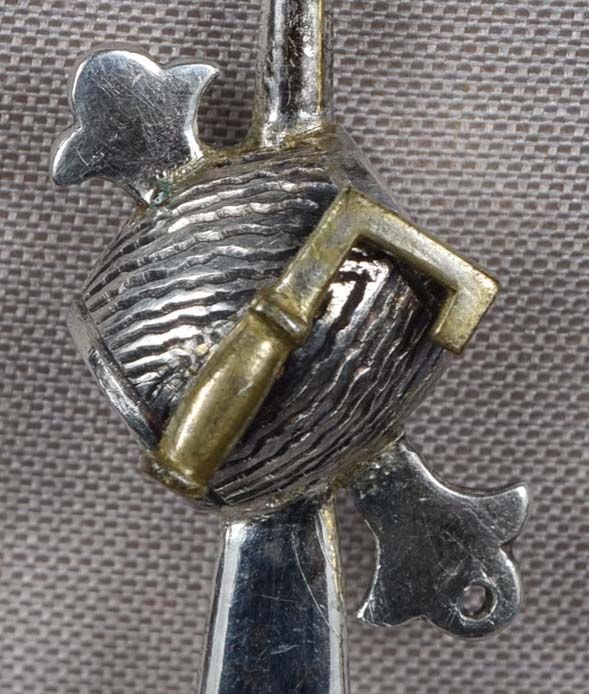 19c Japanese silver KANZASHI hair pin MALLET $ SACRED KEY - 3