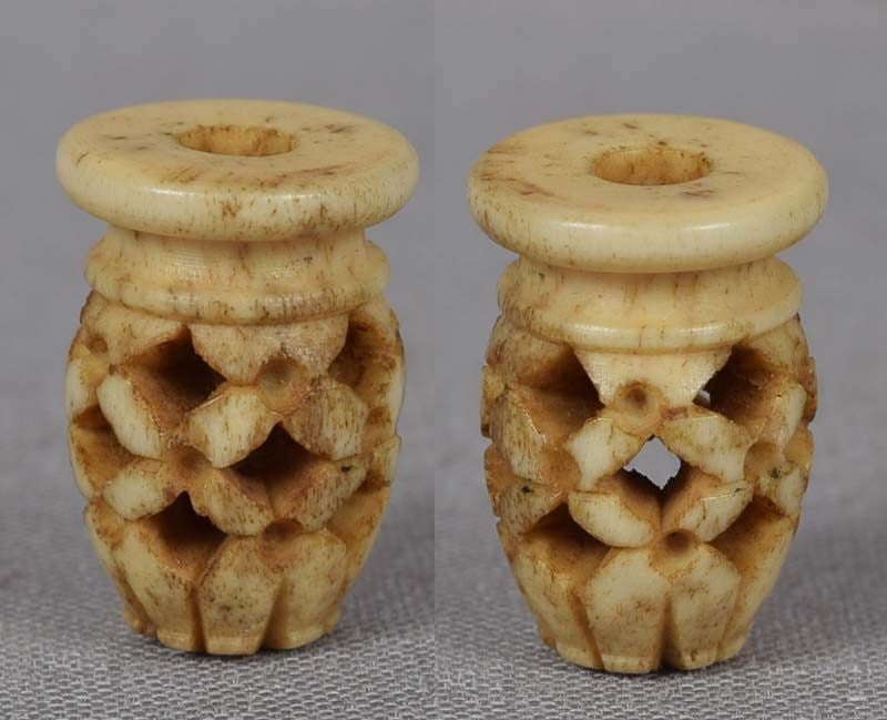 19c staghorn OJIME netsuke slide SAKE JAR - 2