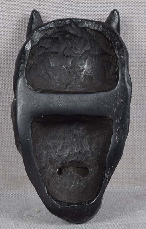 19c ebony netsuke DEMON HANNYA mask - 3