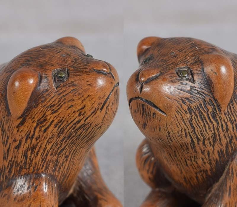 19c netsuke spotted PUPPY - 2