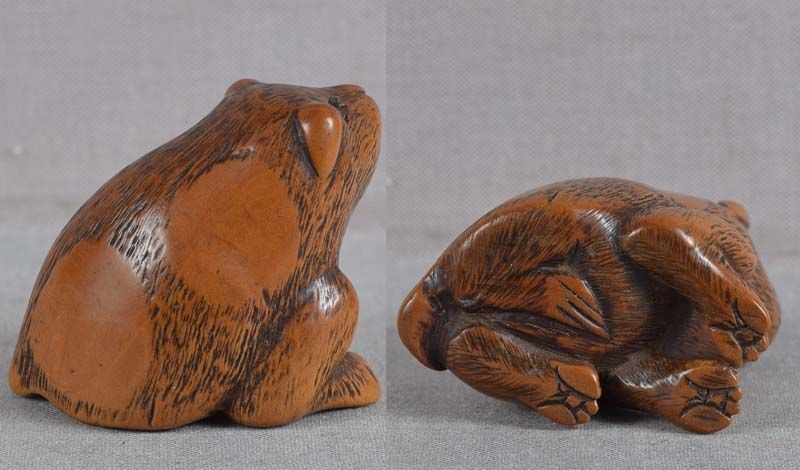 19c netsuke spotted PUPPY - 5