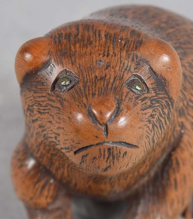 19c netsuke spotted PUPPY - 6