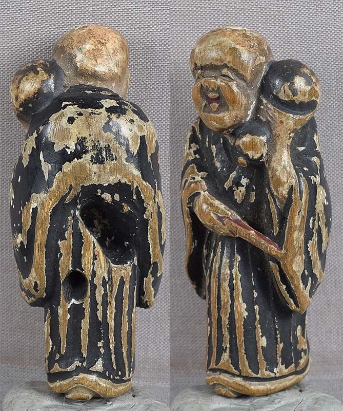 18c saishiki netsuke CHOKWARO SENNIN with gourd - 4