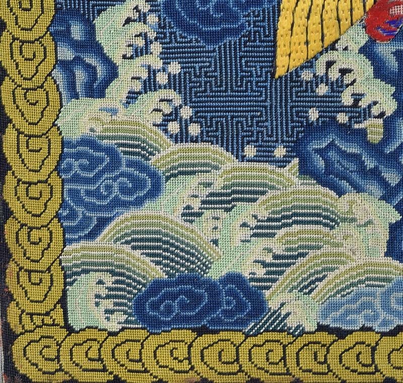 19c Chinese textile 4th RANK BADGE mandarin square - 4