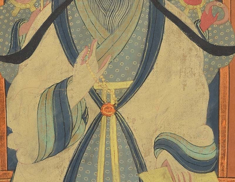 19c Tibetan / Mongolian thangka TSERENDUG The White Old Man - 4