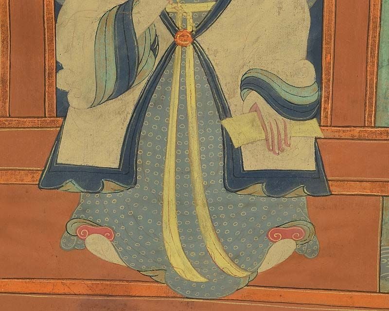 19c Tibetan / Mongolian thangka TSERENDUG The White Old Man - 5