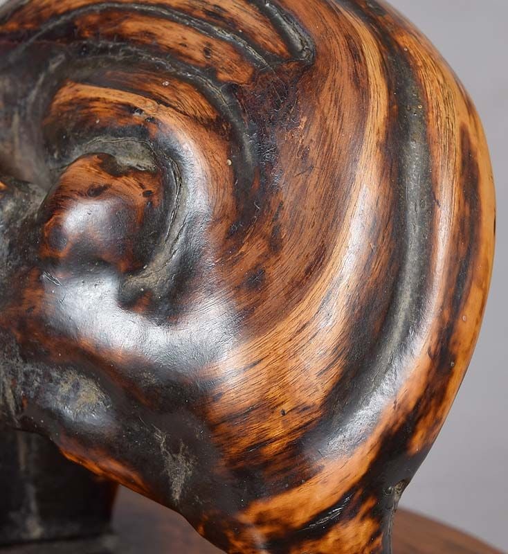 19c Chinese scholar rootwood INCENSE STICK HOLDER BUFFALO - 6