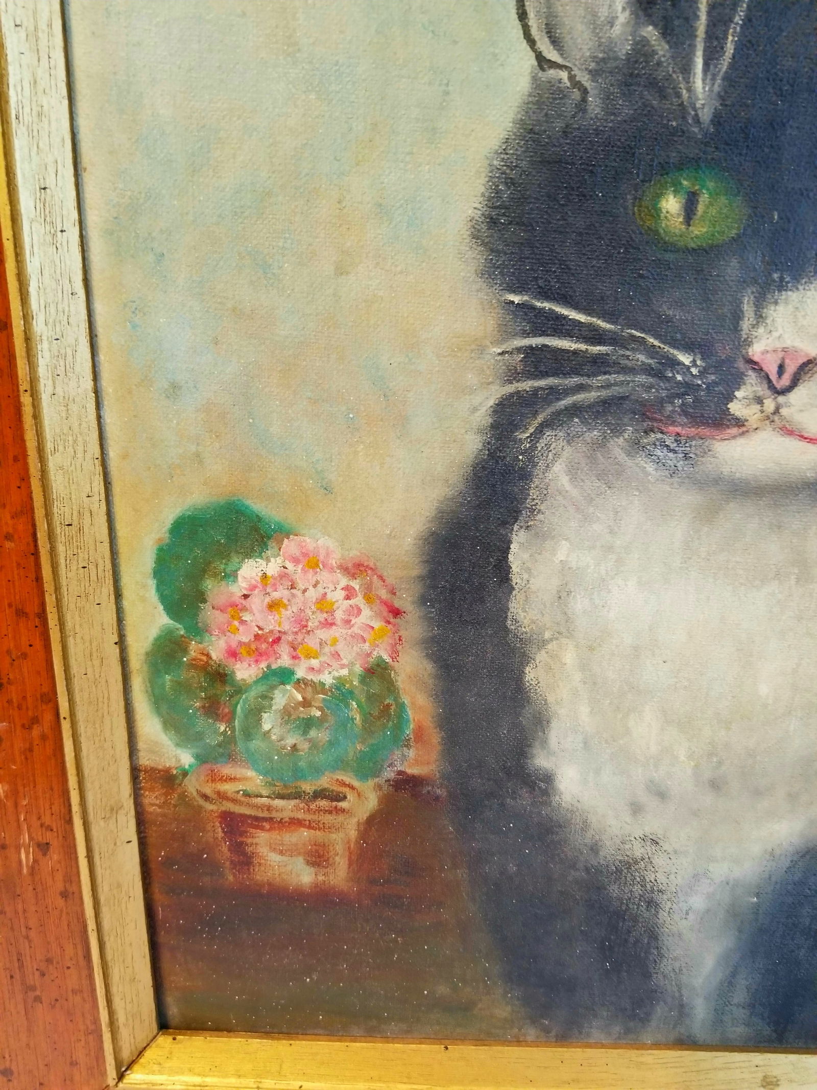 Great painting of a black & white cat, Blackie - 4