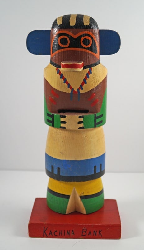 Totem Pole Doll Wooden Antique Still Bank #5 (1 of 5)