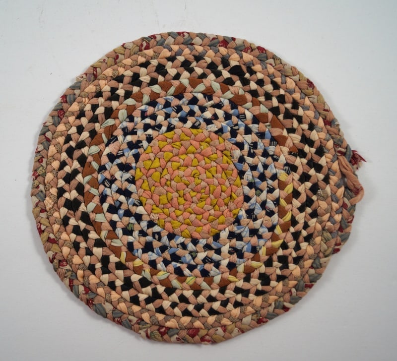 Antique Braided Table Mat County Americana #6 (1 of 3)