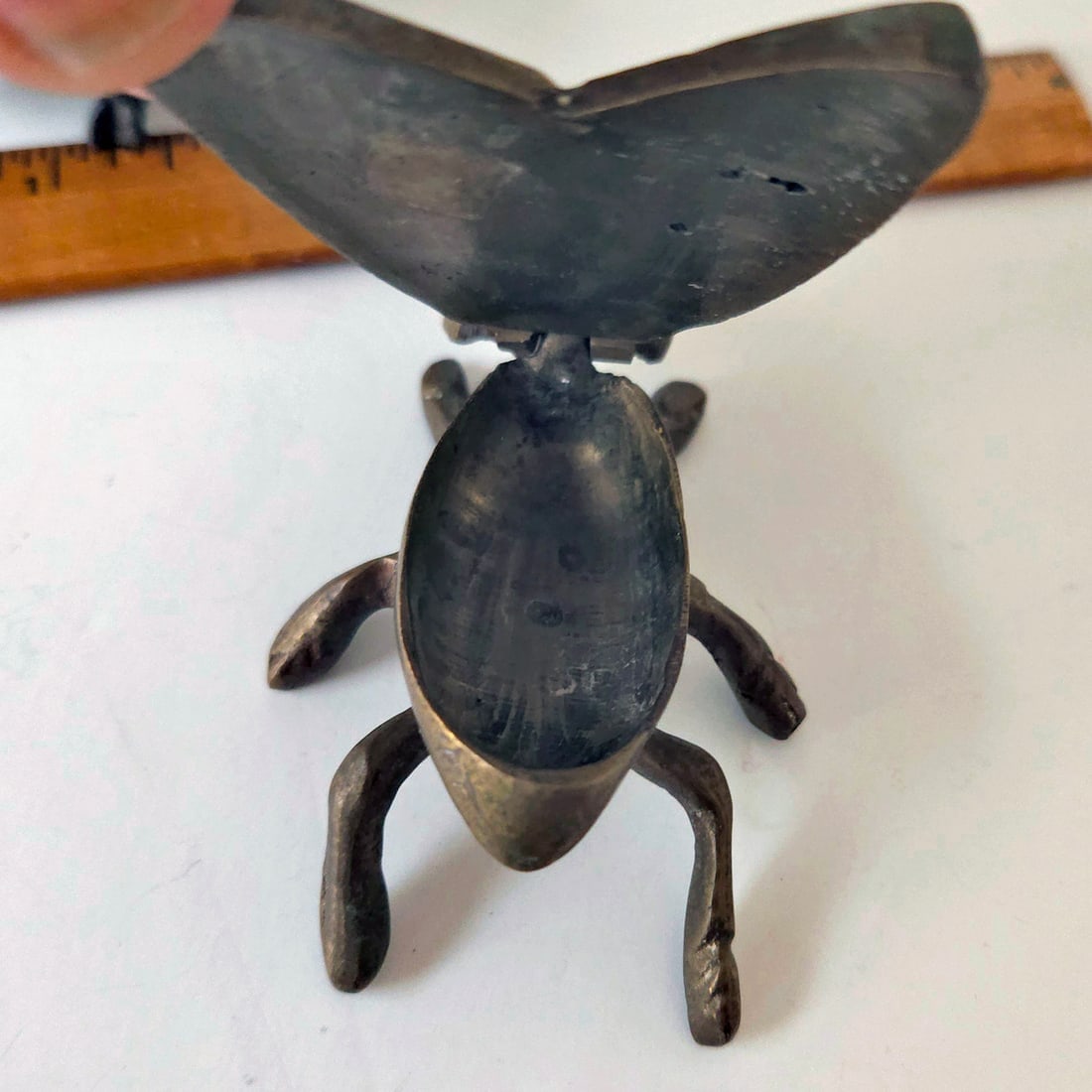 Vintage brass and cast-iron fly ashtrays trinket match boxes. - 11