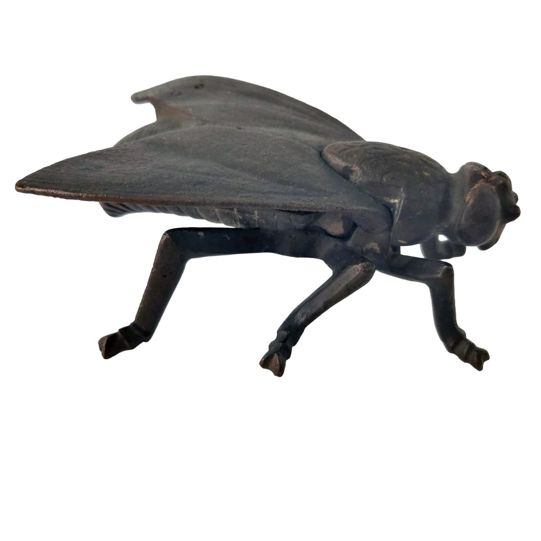 Vintage brass and cast-iron fly ashtrays trinket match boxes. - 4