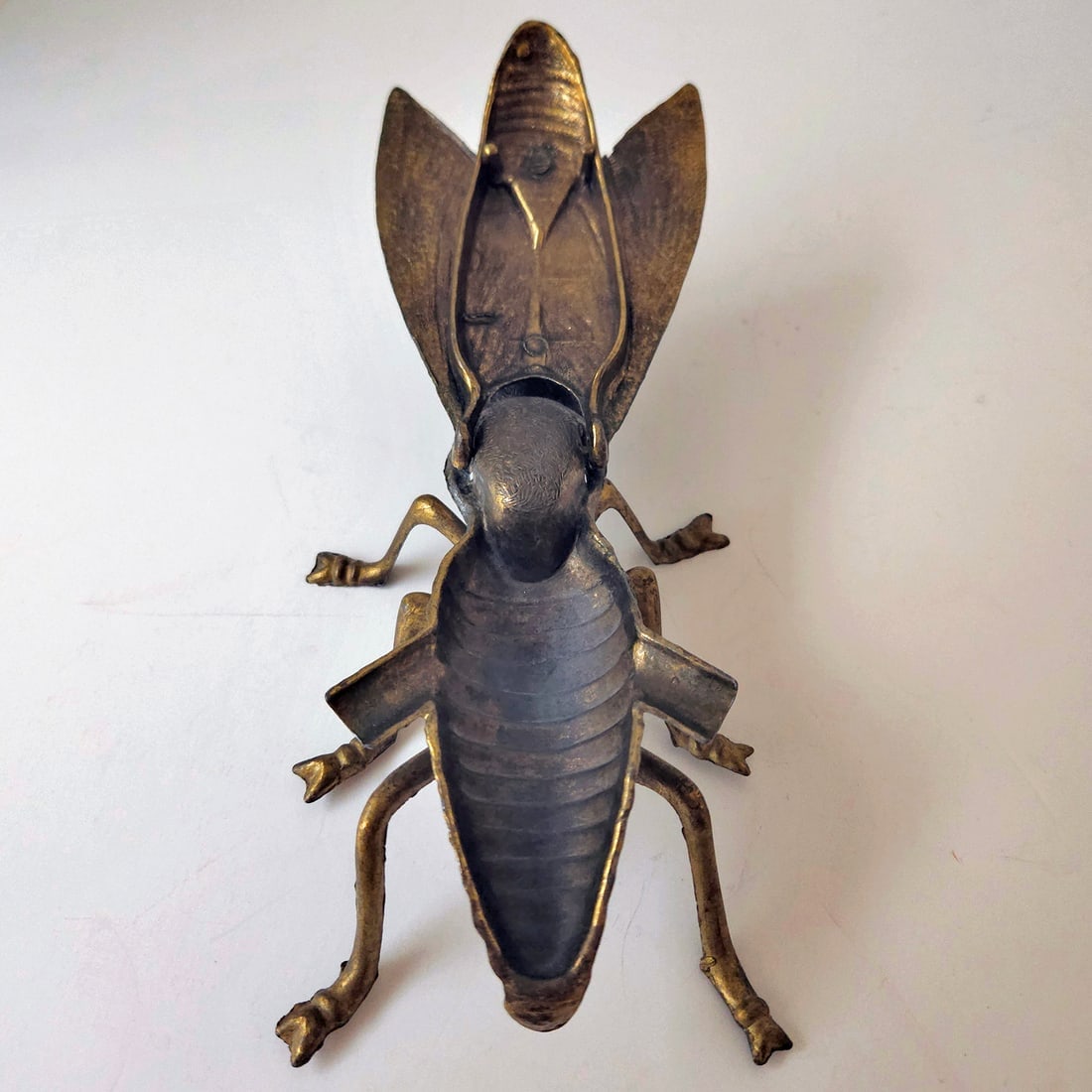 Vintage brass and cast-iron fly ashtrays trinket match boxes. - 7