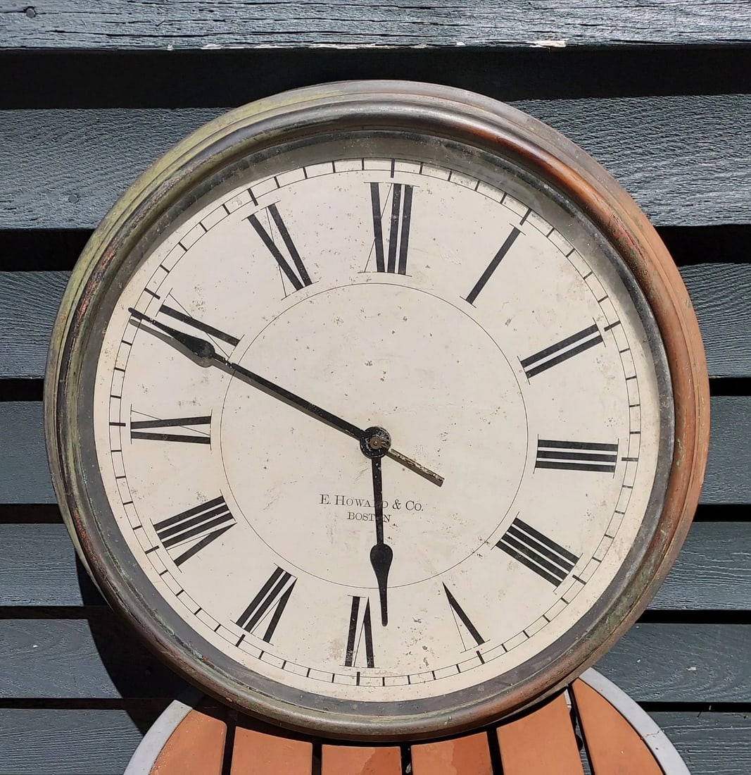 Brass antique E Howard Slave Clock 20 Inches Diameter brass: Great looking piece in very good condition. Purchased from an estate. Rare piece .Shipping costs include insurance. Shipping:Domestic: Flat-rate of $40.00 to anywhere within the contiguous