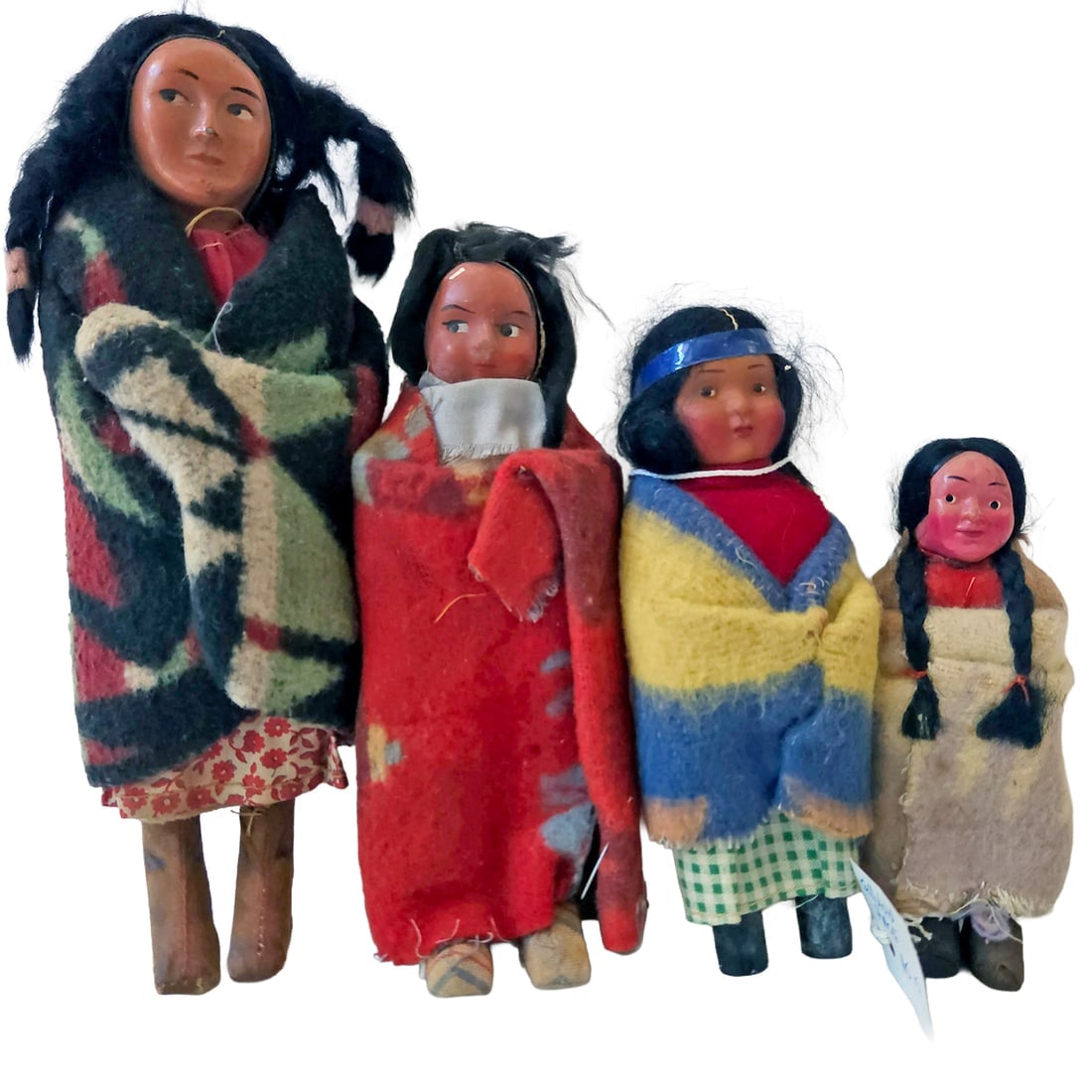 Native Indian Skookum Doll Lot of 4 (1 of 5)