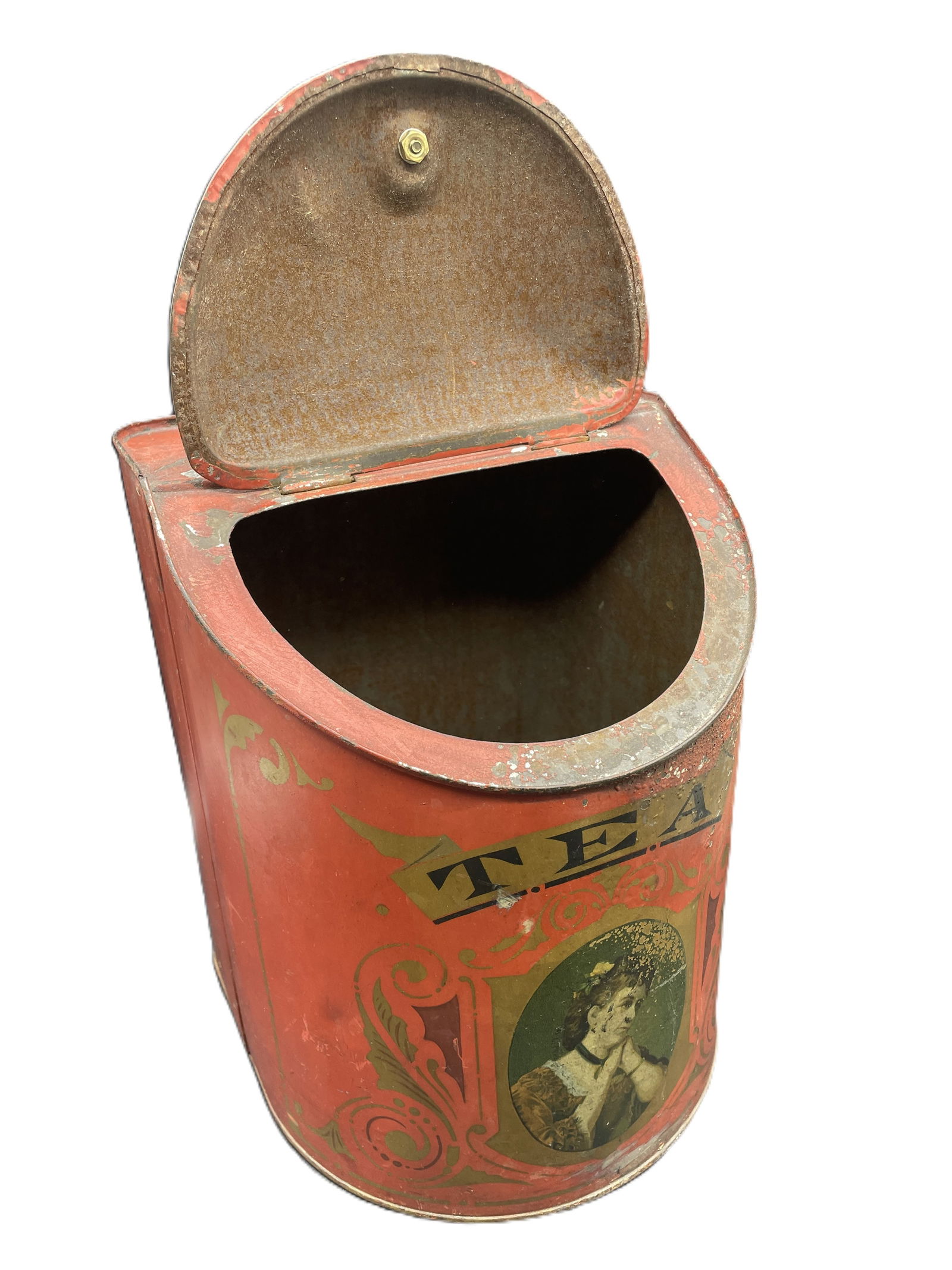 ANTIQUE COFFEE TEA DISPENSER BIN TIN GENERAL STORE DISPLAY - CD KENNY BALTIMORE - 3