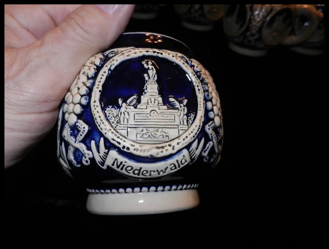 Vintage Marzi & Remy German Stoneware Tureen / Punch Bowl –20 Cups and Glass Ladle - 10