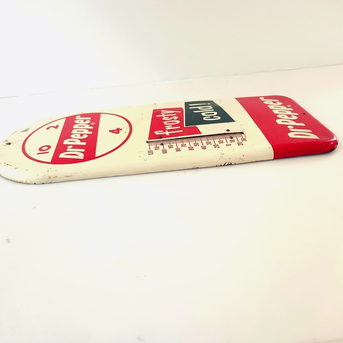 1950’s Dr Pepper 10 2 4 Frosty Cold Metal Thermometer Sign - 5