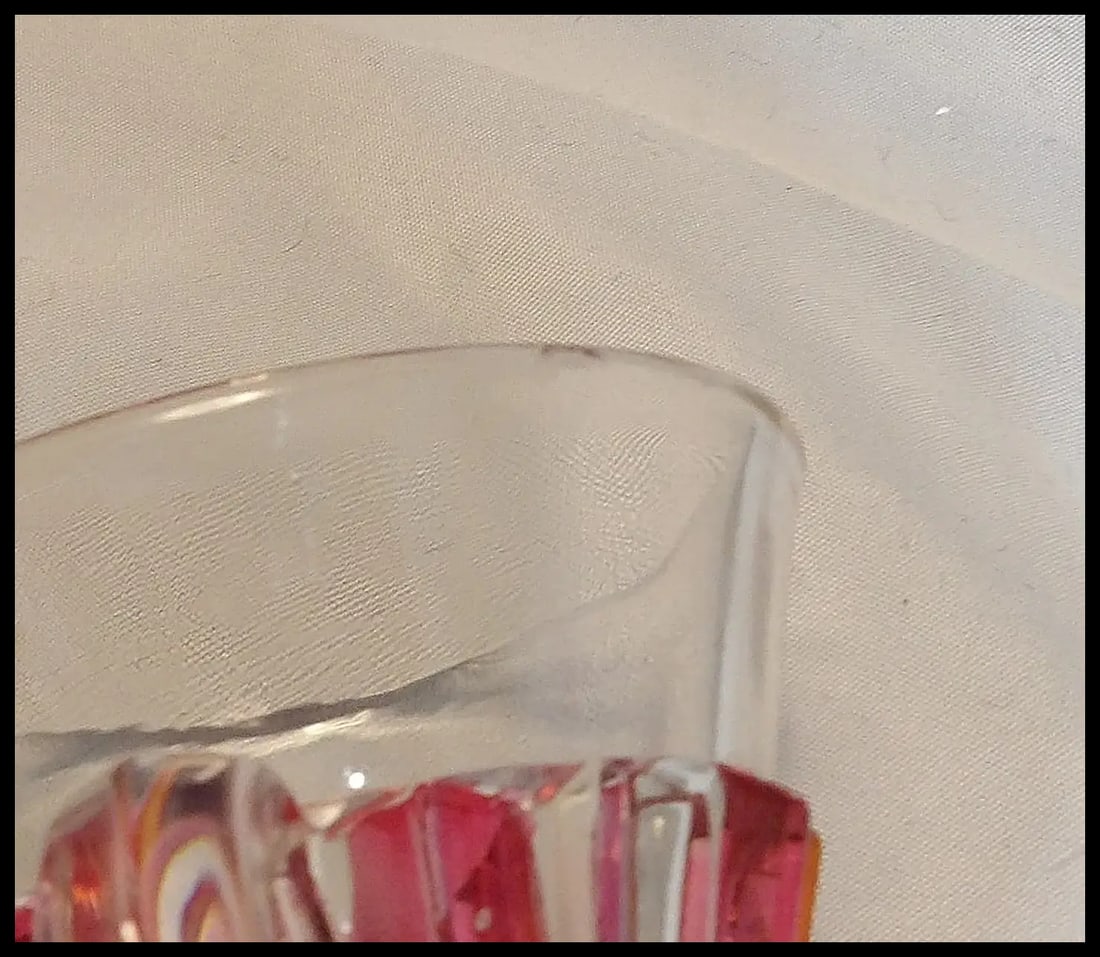 Rare 1940s Punch Bowl 1005 Ruby Flash by INDIANA GLASS - 8