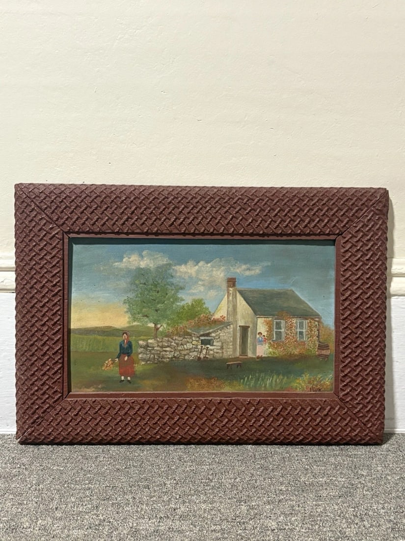 1931 Folk Art Oil On Board Painting (1 of 7)