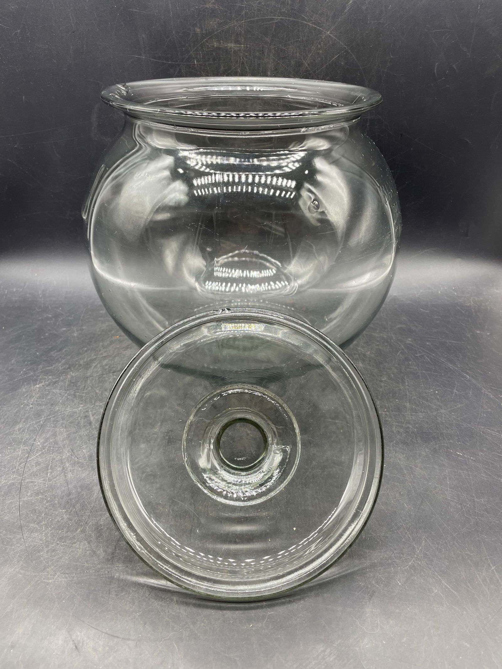 ANTIQUE PRIMITIVE NATIONAL BISCUIT CO. USA GLASS JAR COUNTRY STORE CANDY HOLDER - 6