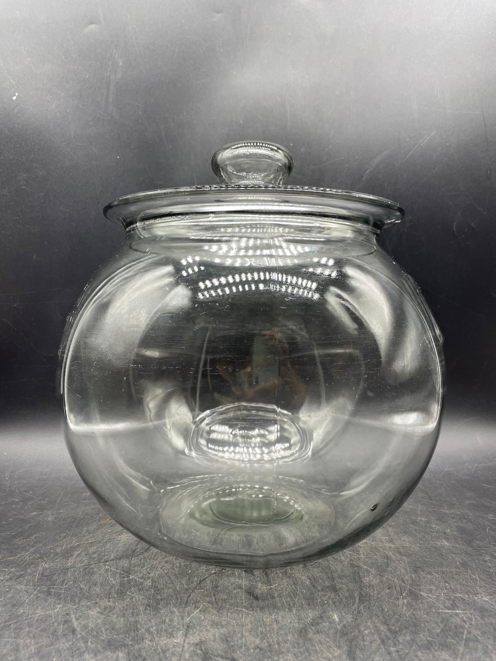 ANTIQUE PRIMITIVE NATIONAL BISCUIT CO. USA GLASS JAR COUNTRY STORE CANDY HOLDER - 8