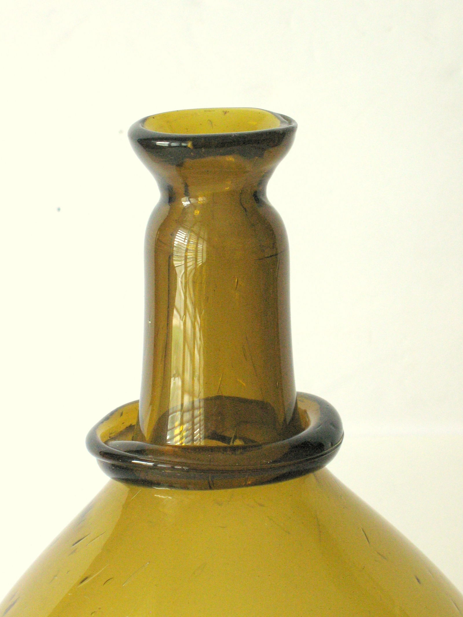 Antique hand blown chestnut shaped bottle. - 2