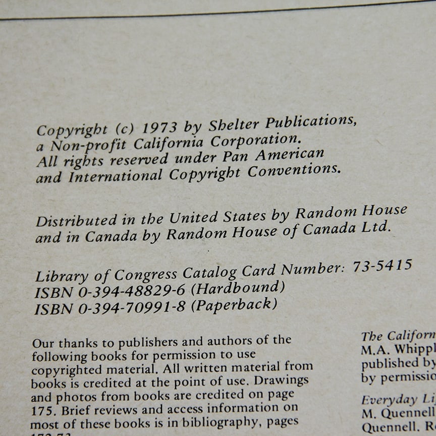 Shelter Lloyd Kahn And Bob Easton (editor) 1st Edition 1973 Softcover - 3