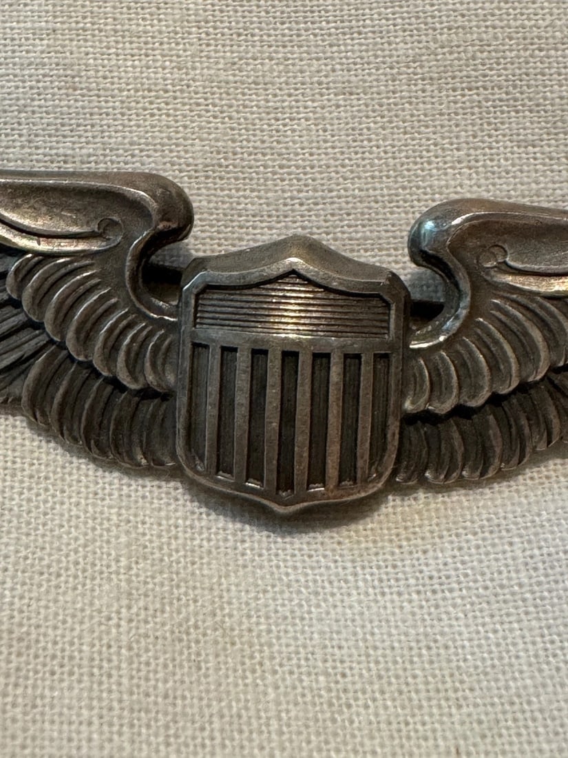 Original Sterling 925 WWII US Army Air Force Pilot Aviator Wings Pin LGB - 7