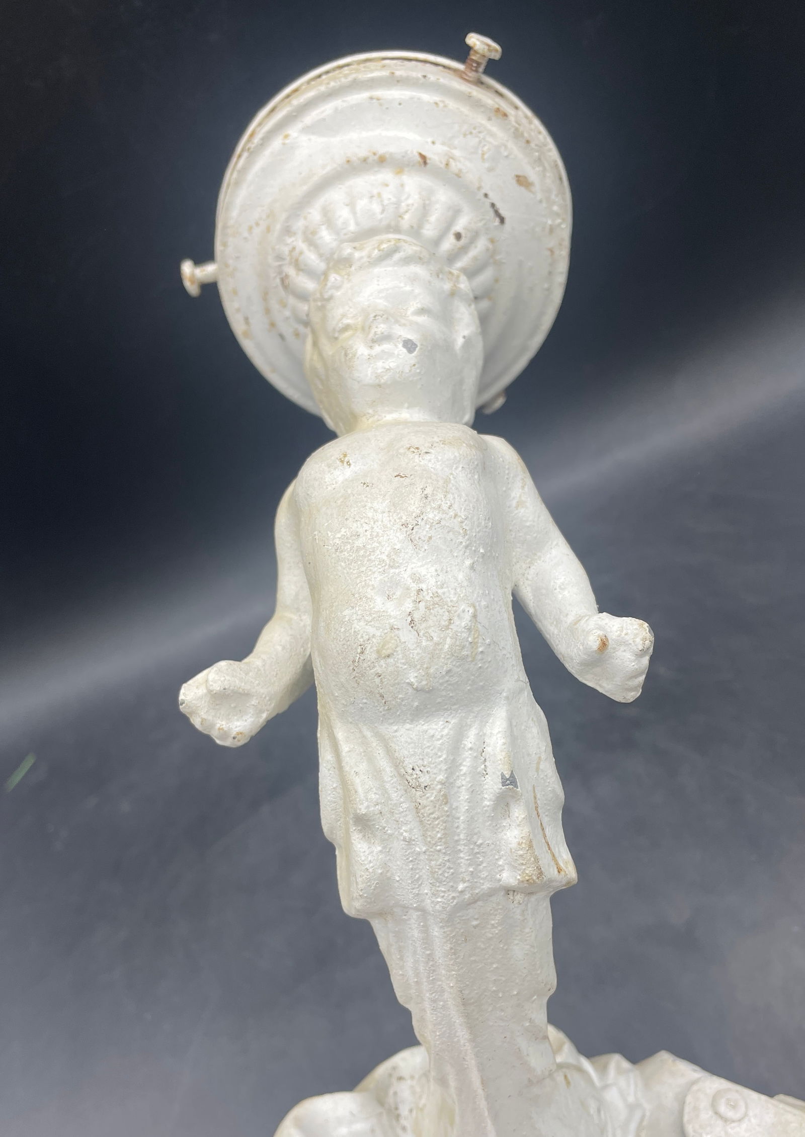 Pair of Antique Cherub Angels Wall Sconce Lights Cast Metal - 8