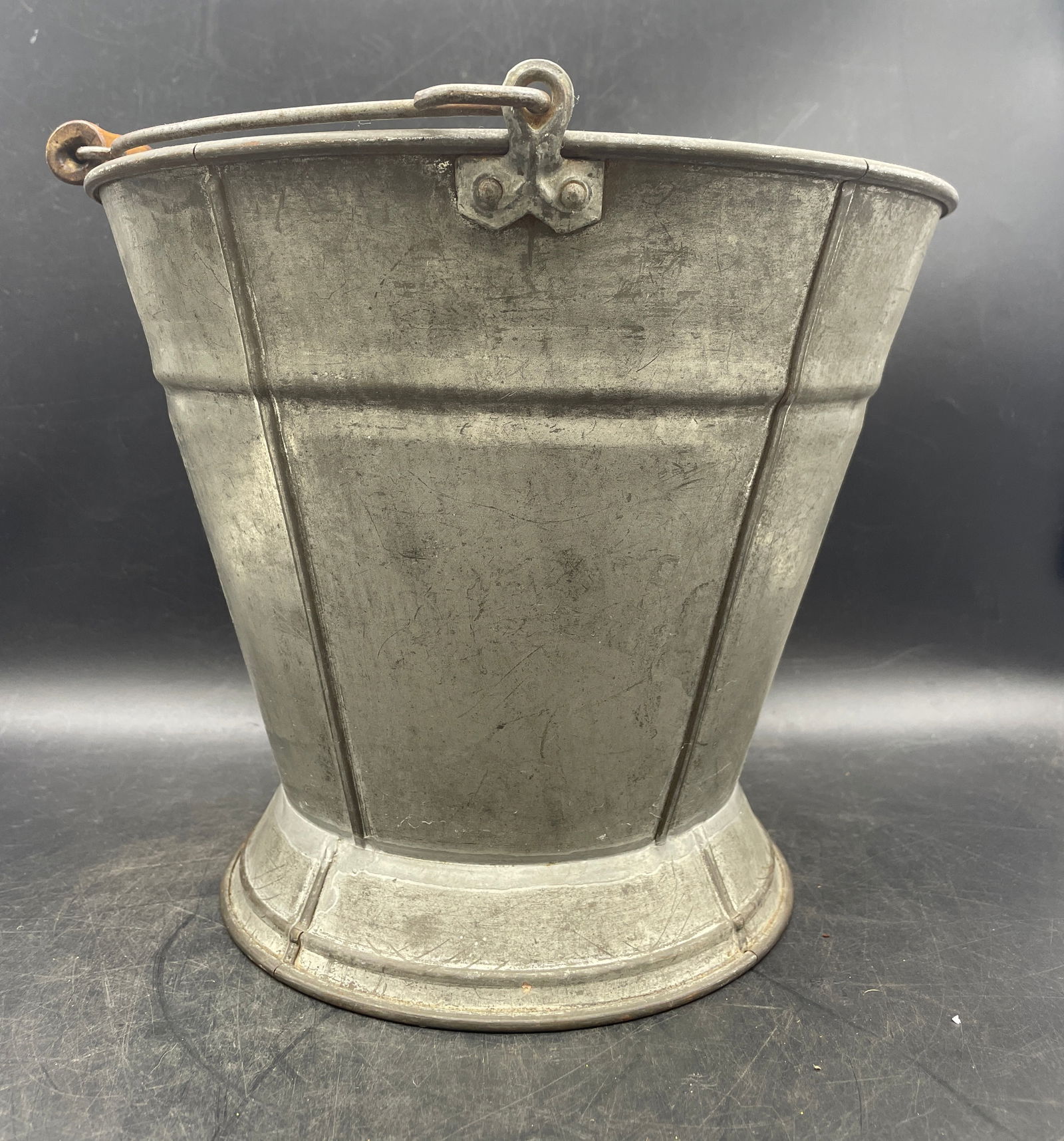 Antique Primitive Farmhouse Bucket Soldered Sheet Metal - 4