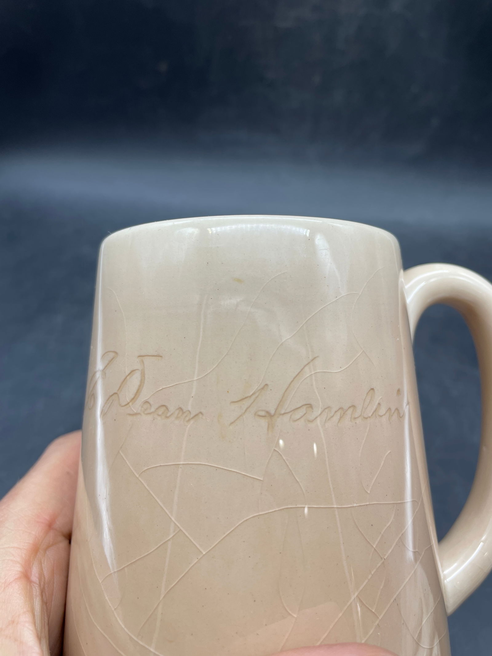 Rookwood 1948 Mid Century Modern Pottery High Glaze Personalized Mug 587C - 3
