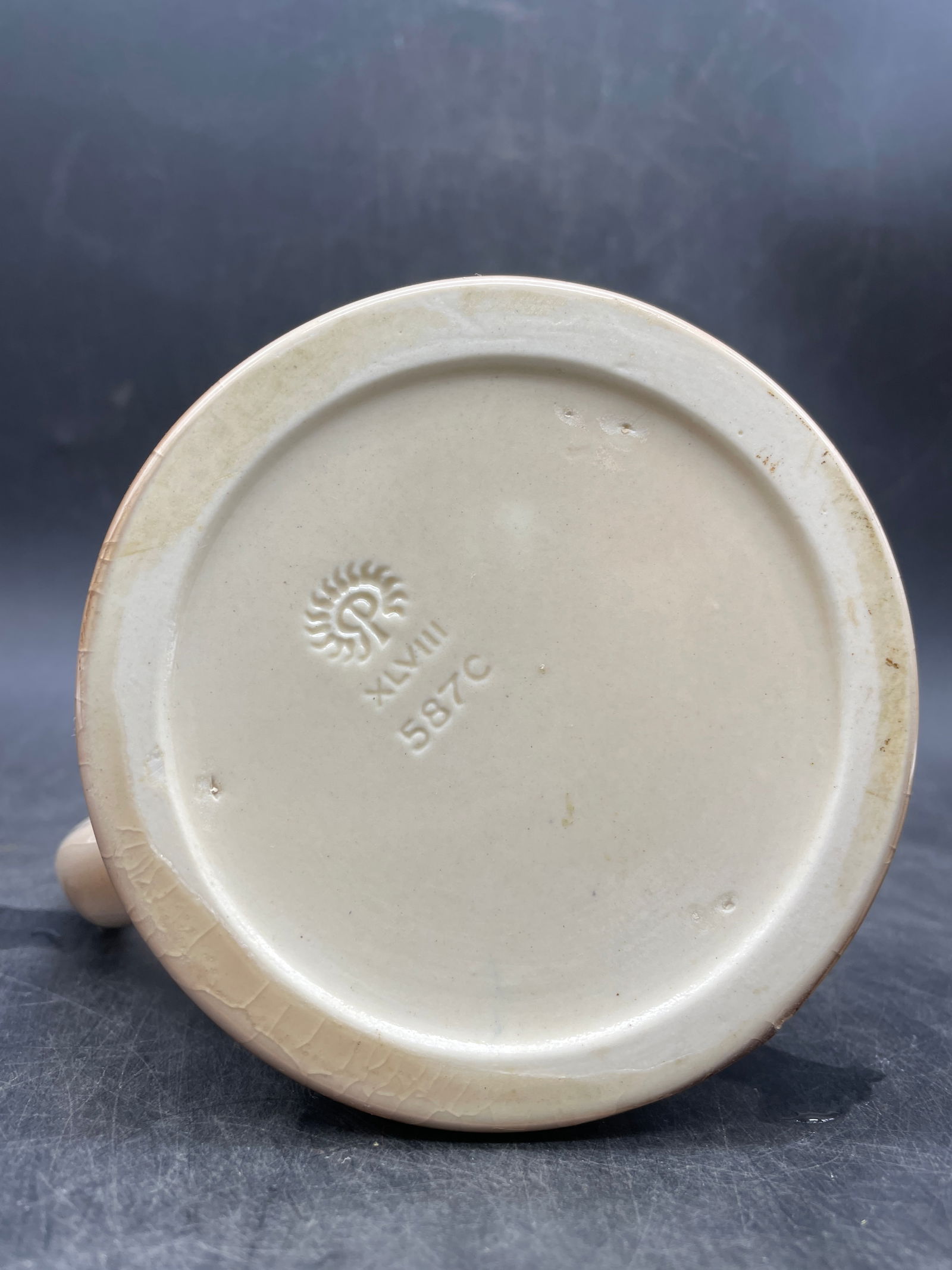 Rookwood 1948 Mid Century Modern Pottery High Glaze Personalized Mug 587C - 7