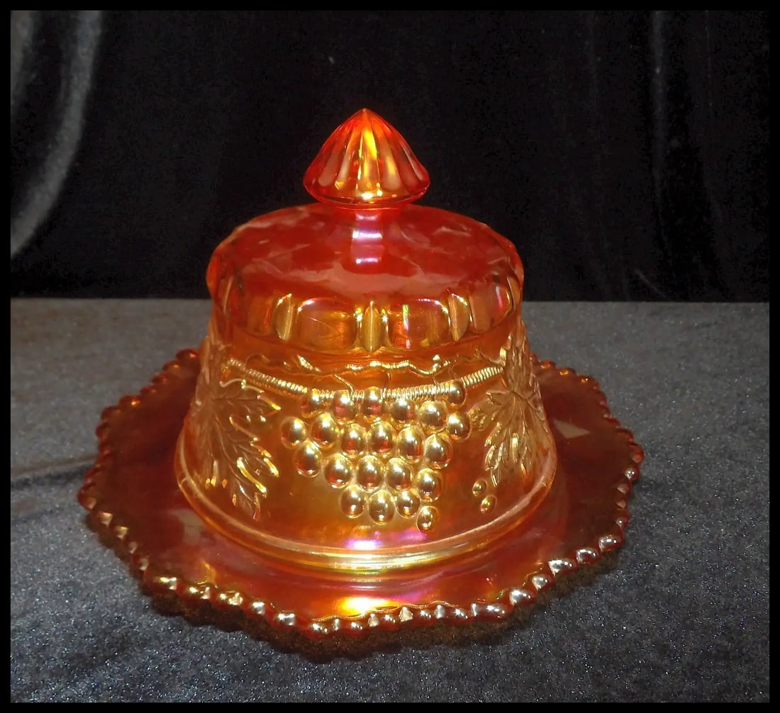 Antique Northwood Grape and Cable Butter Dish - 3