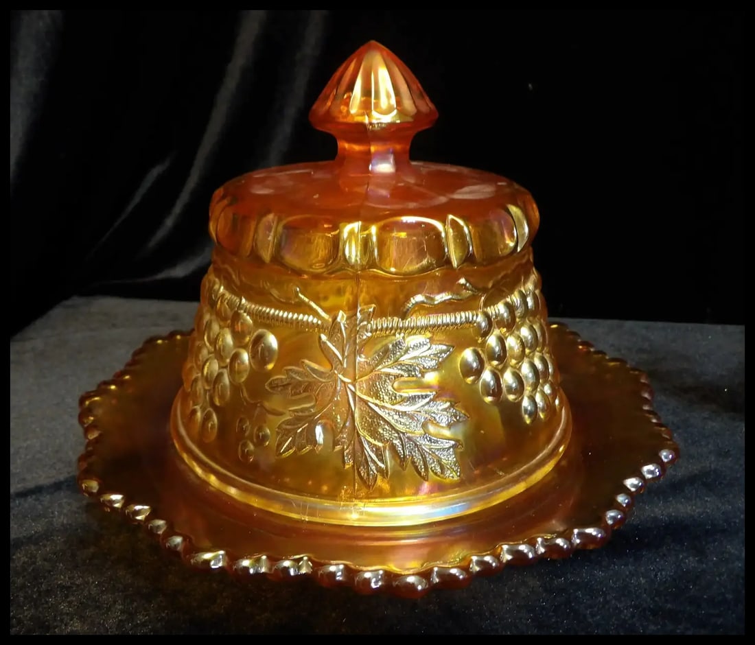 Antique Northwood Grape and Cable Butter Dish - 4