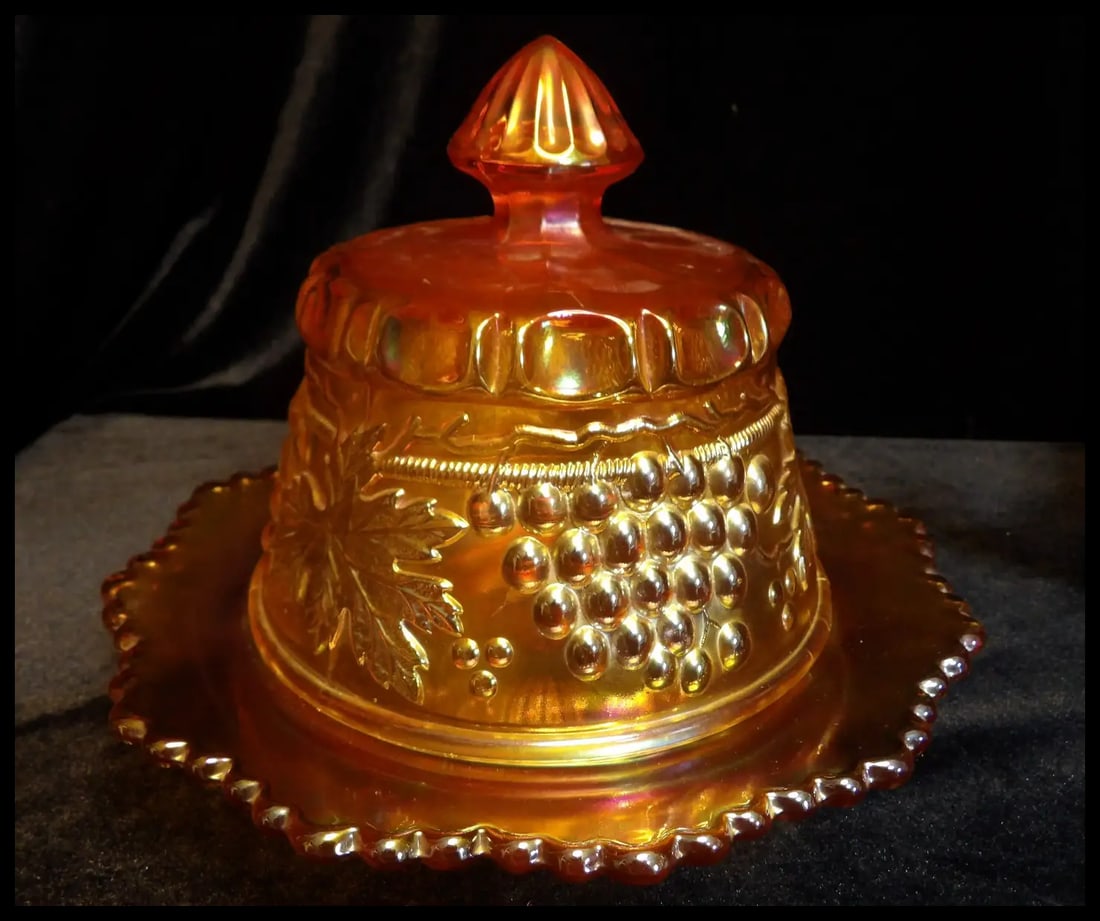 Antique Northwood Grape and Cable Butter Dish - 5