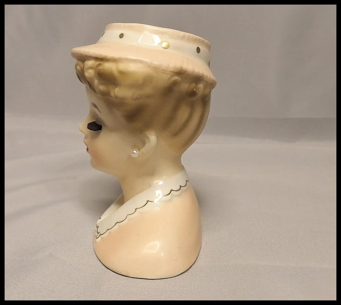 Vintage 1963 Inarco Lady Head Vase - 3