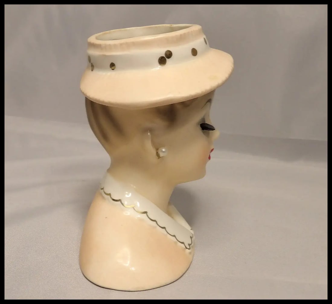Vintage 1963 Inarco Lady Head Vase - 5
